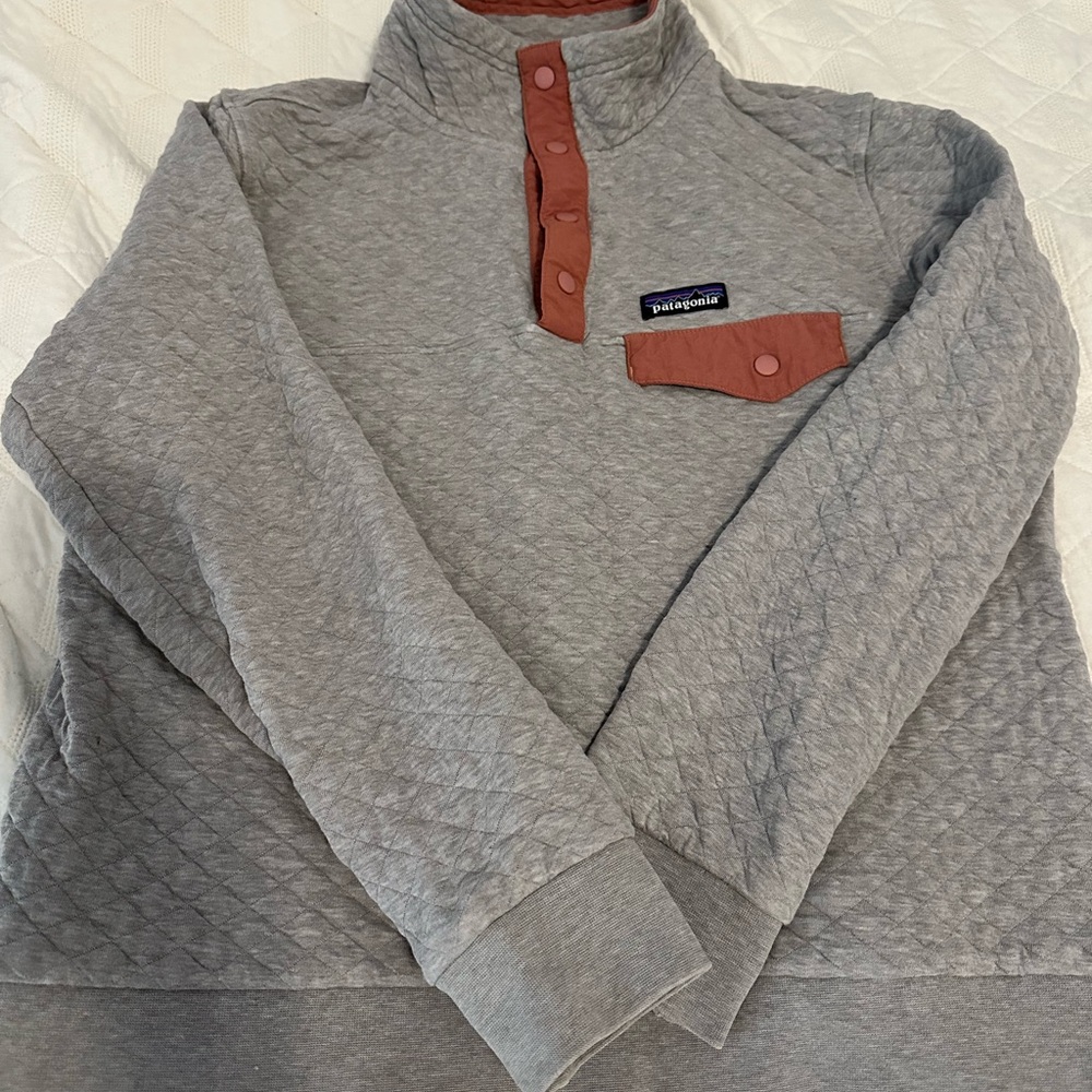 Patagonia Gray and Rust Sweatshirt